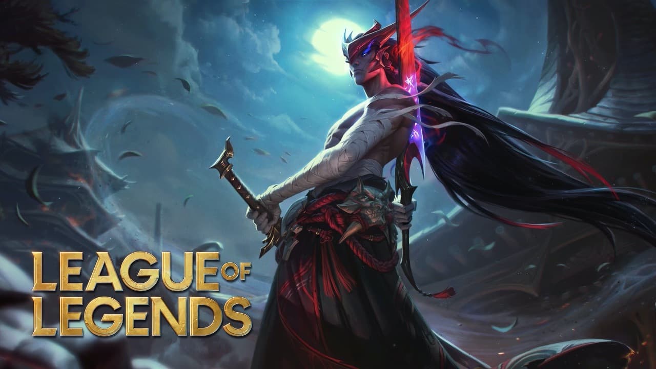 Yone posing with sword in league of legends