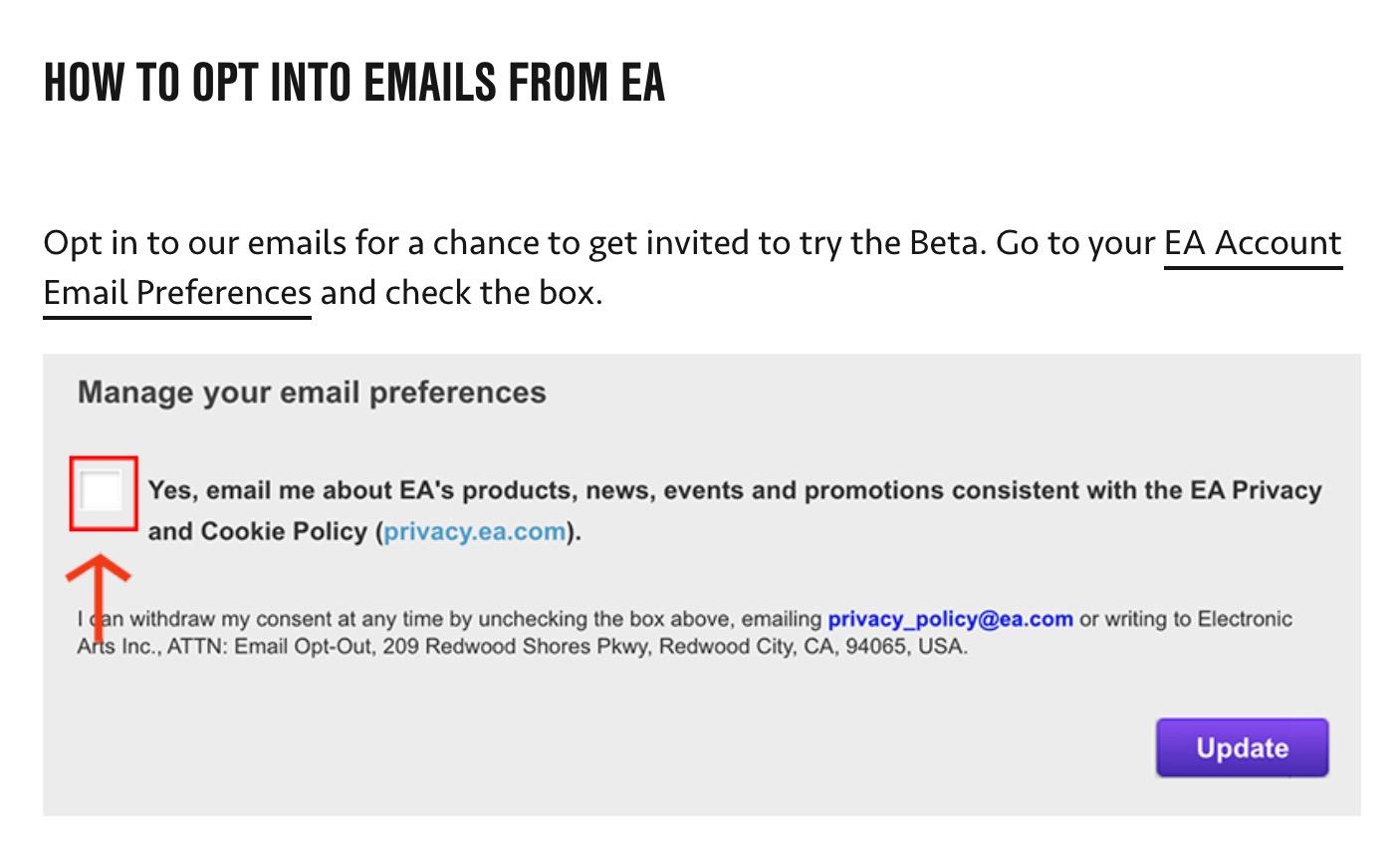 FIFA 21 beta access emails