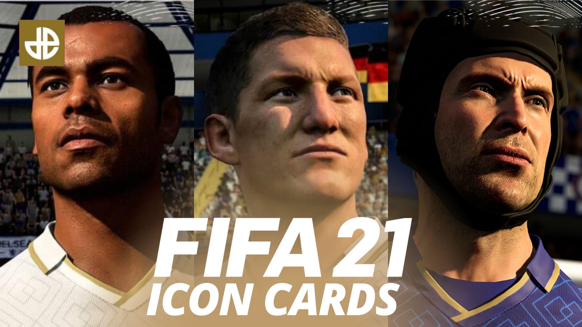 FIFA 21 ICONs list image including Cech, Cole, and Schweinsteiger