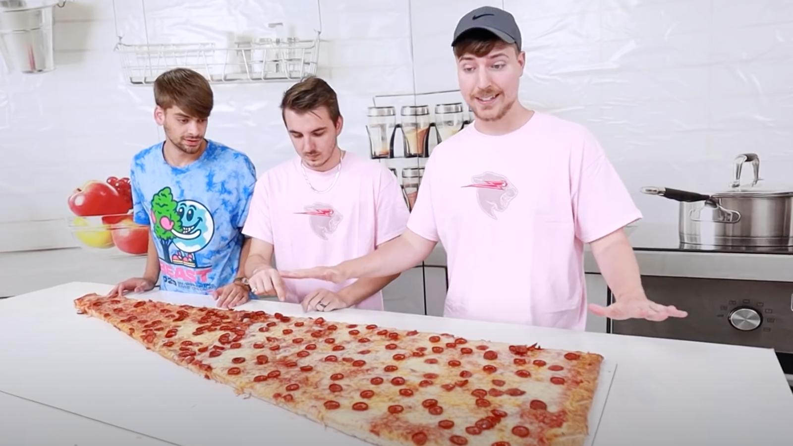 Mr Beast world's largest pizza slice