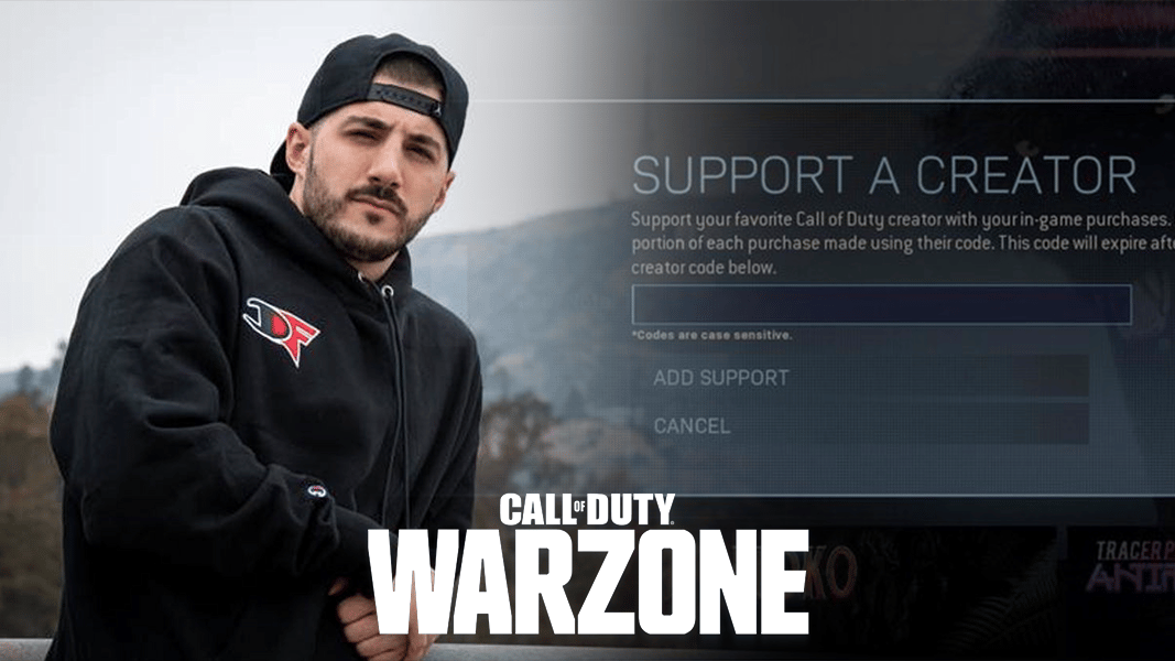 Nickmercs and support a creator code from warzone