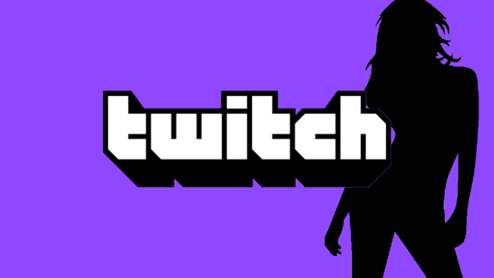 Twitch logo and silhoutte of a woman