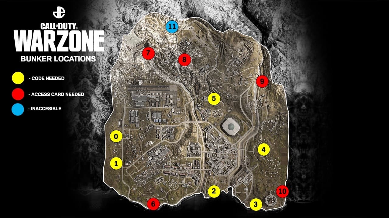 Warzone bunker codes map