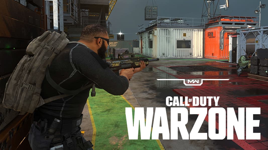 Warzone logo on Modern Warfare Oil RIg gunfight