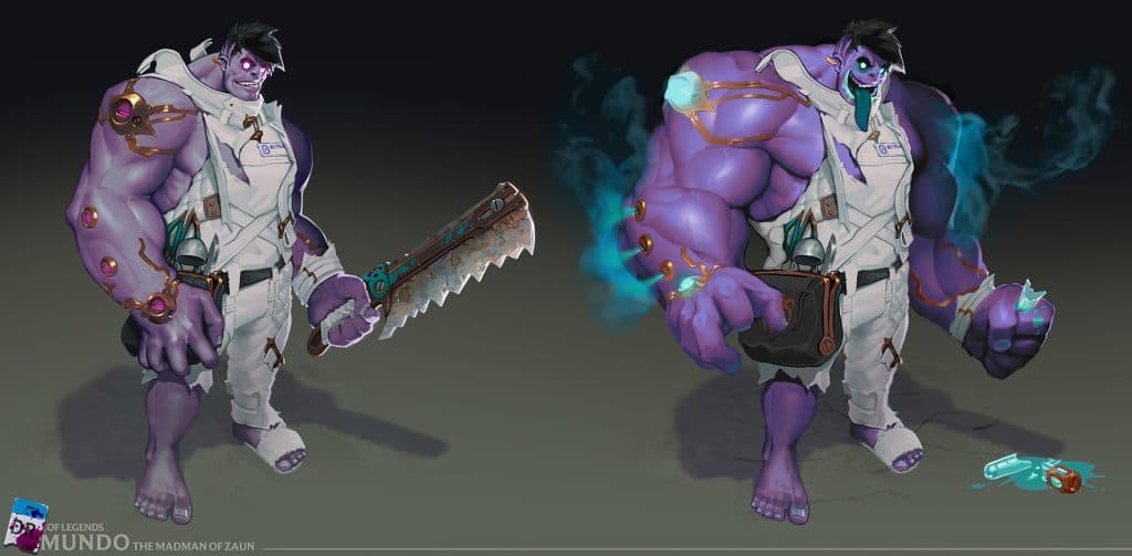 Dr Mundo will have his visual elements updated in the rework, alongside his gameplay changes.