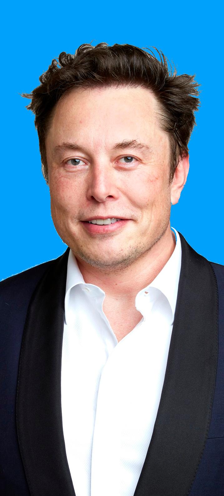 elon musk and dream against a purple background
