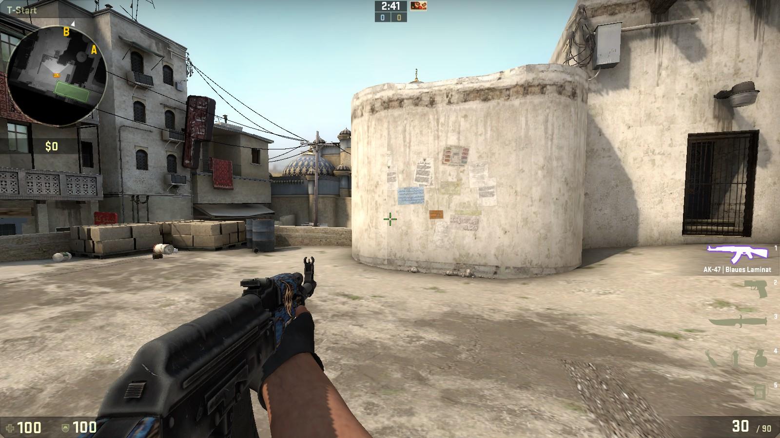 CS:GO left hand view model with AK-47