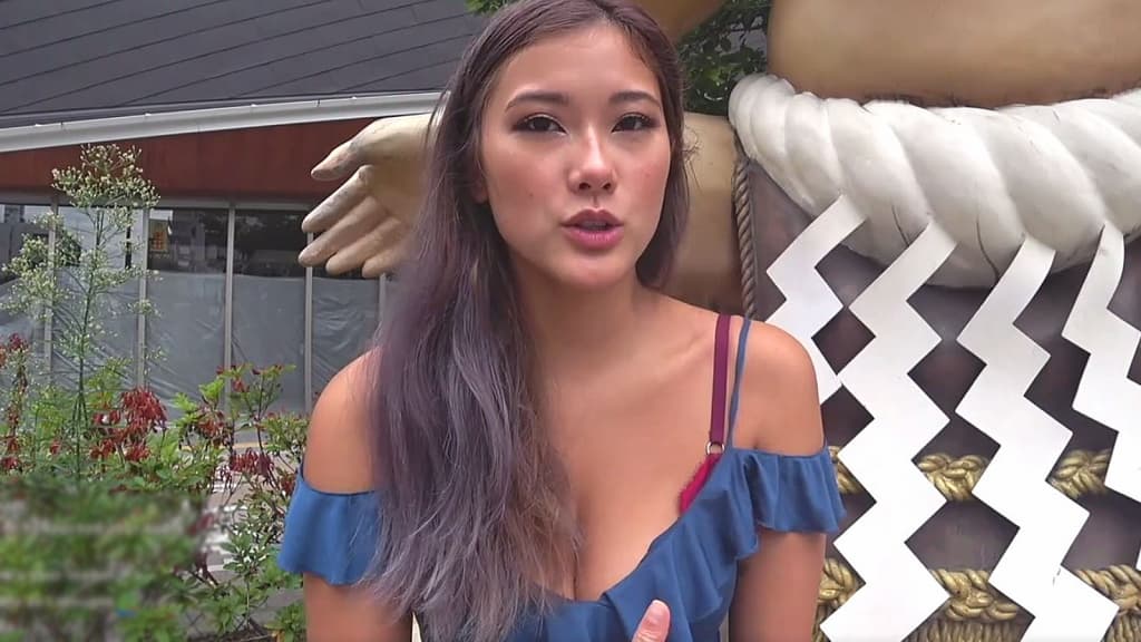 imjasmine speaks to her viewers outside in Japan.