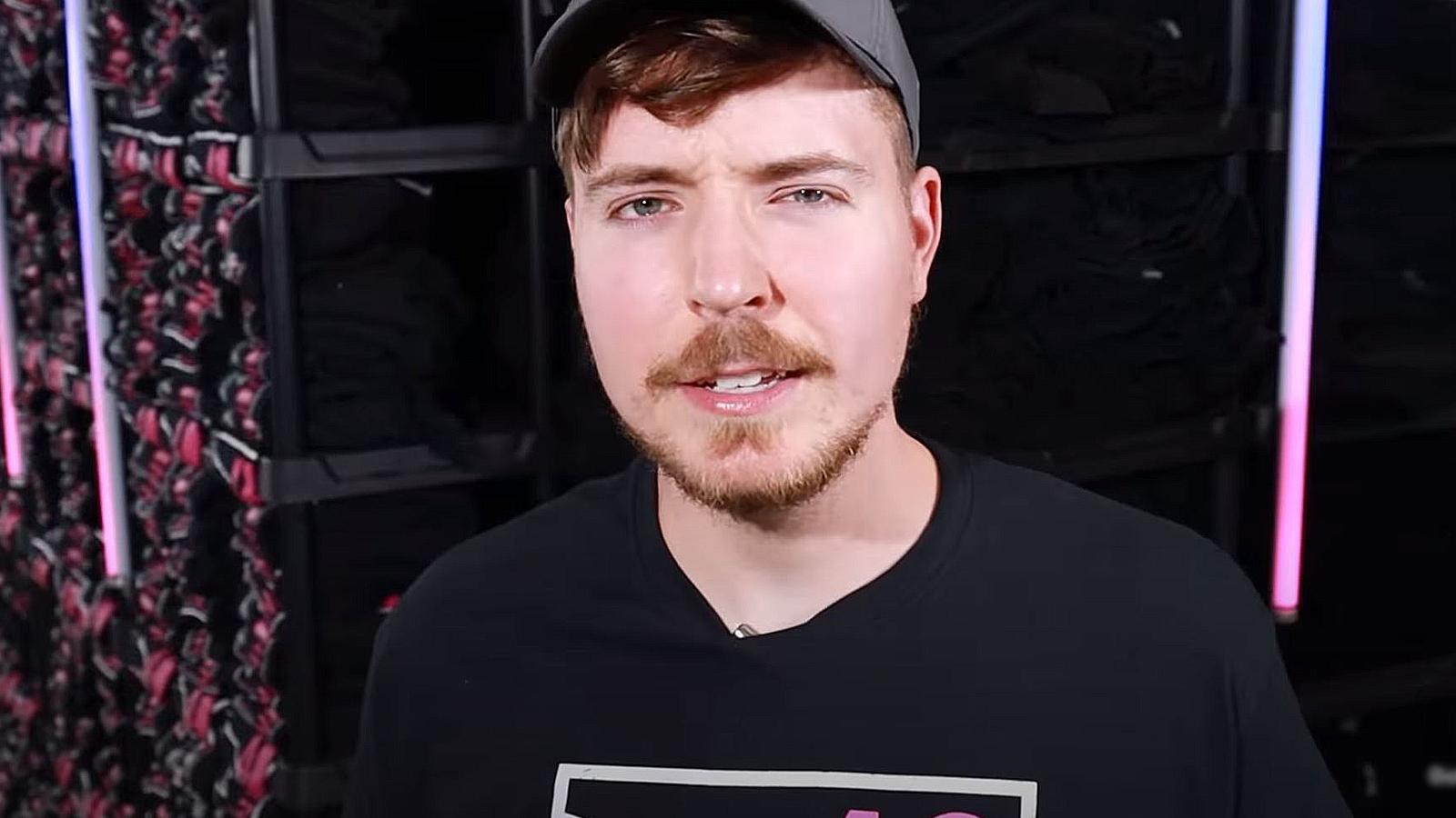 Mr Beast speaks to the camera in a vlog.