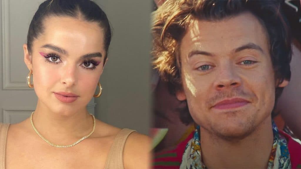Photos of Addison Rae and Harry Styles are shown side-by-side.