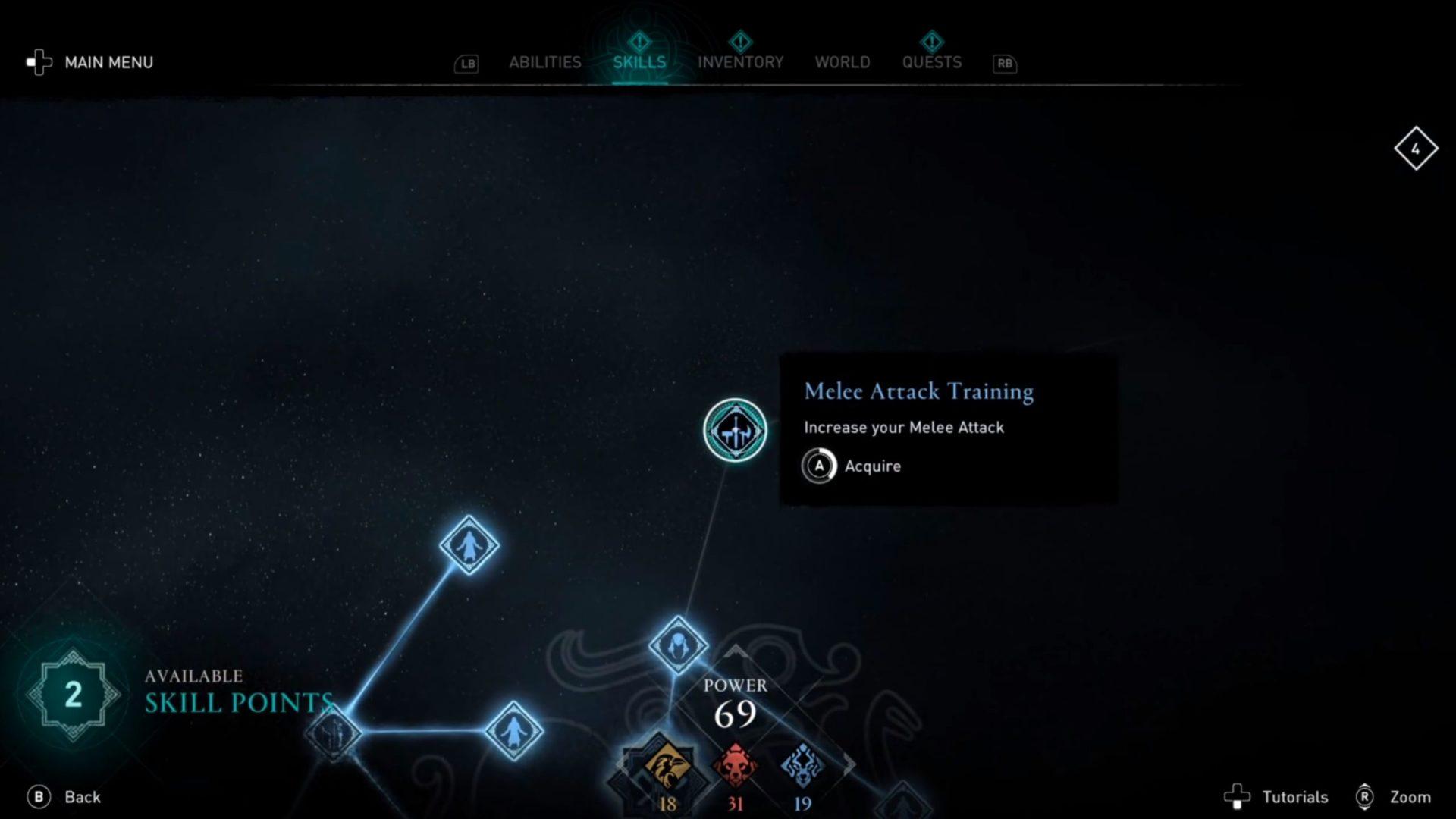 The Wolf skill tree in Assassin's Creed Valhalla