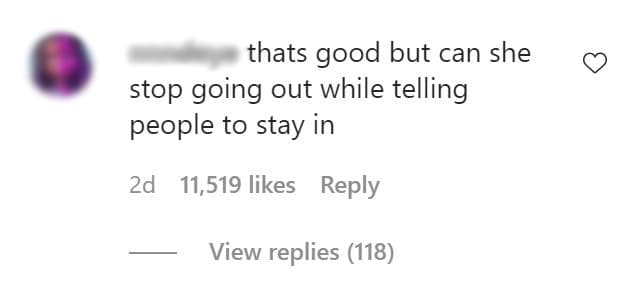 An Instagram commenter shows no sympathy toward Charli D'Amelio's mental health issues.