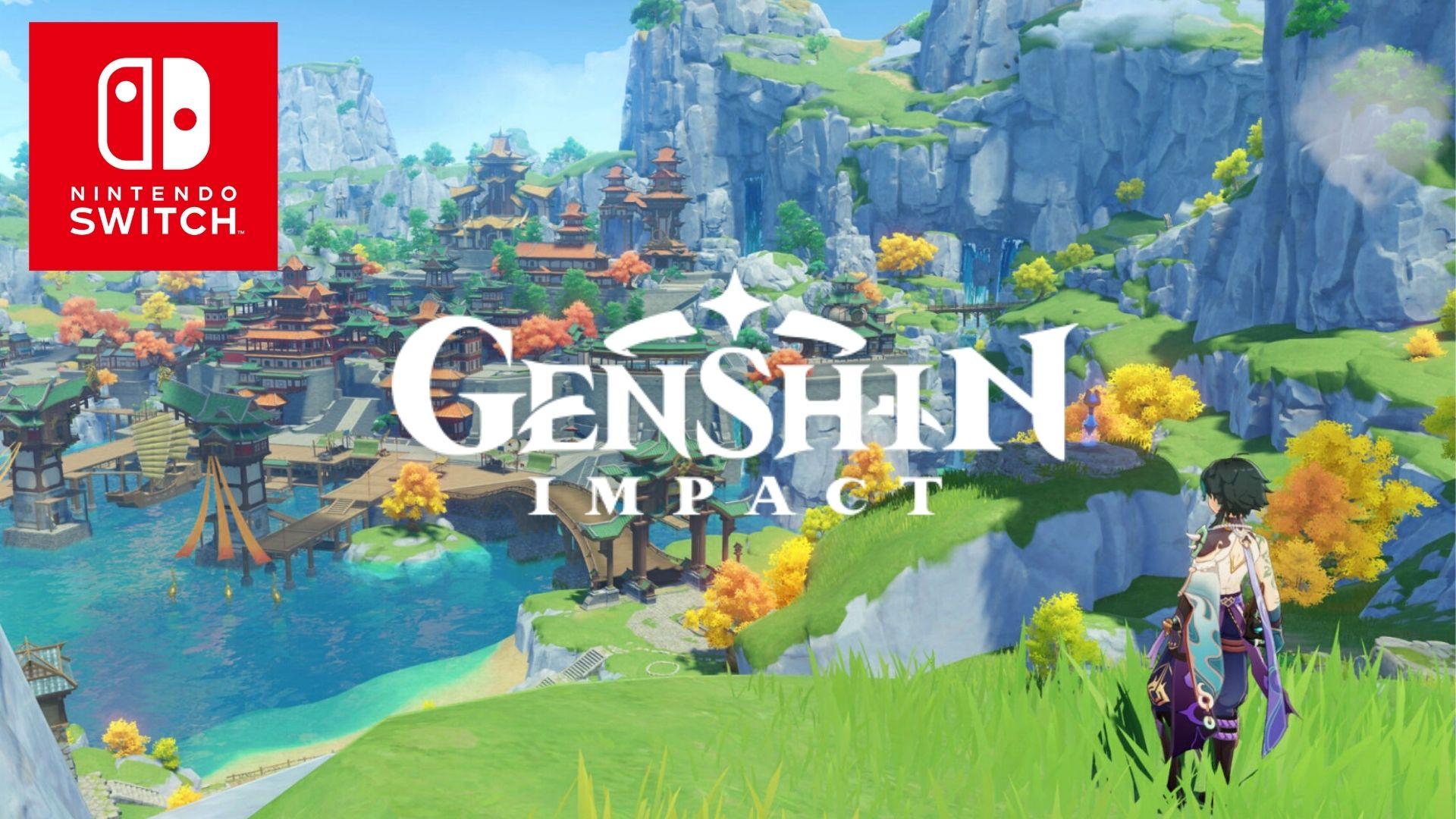 Genshin Impact background with Switch logo
