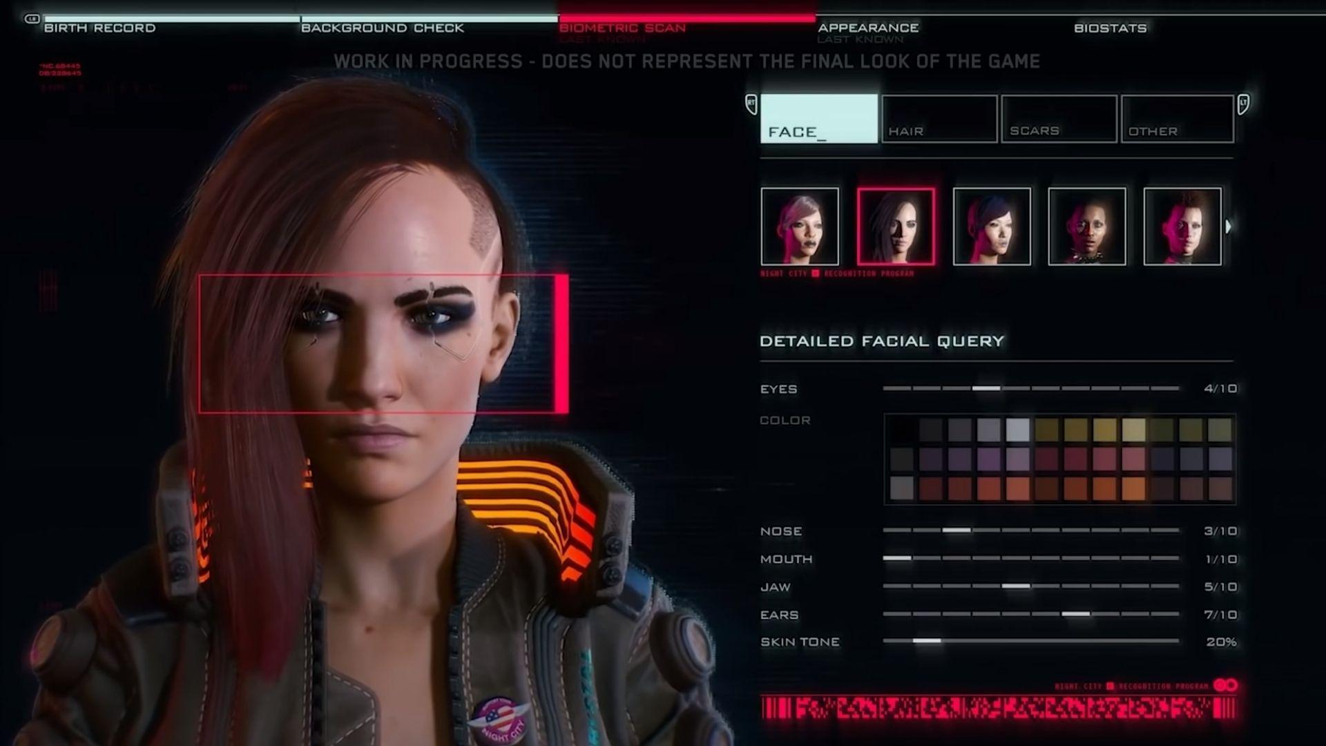 character creation in cyberpunk 2077