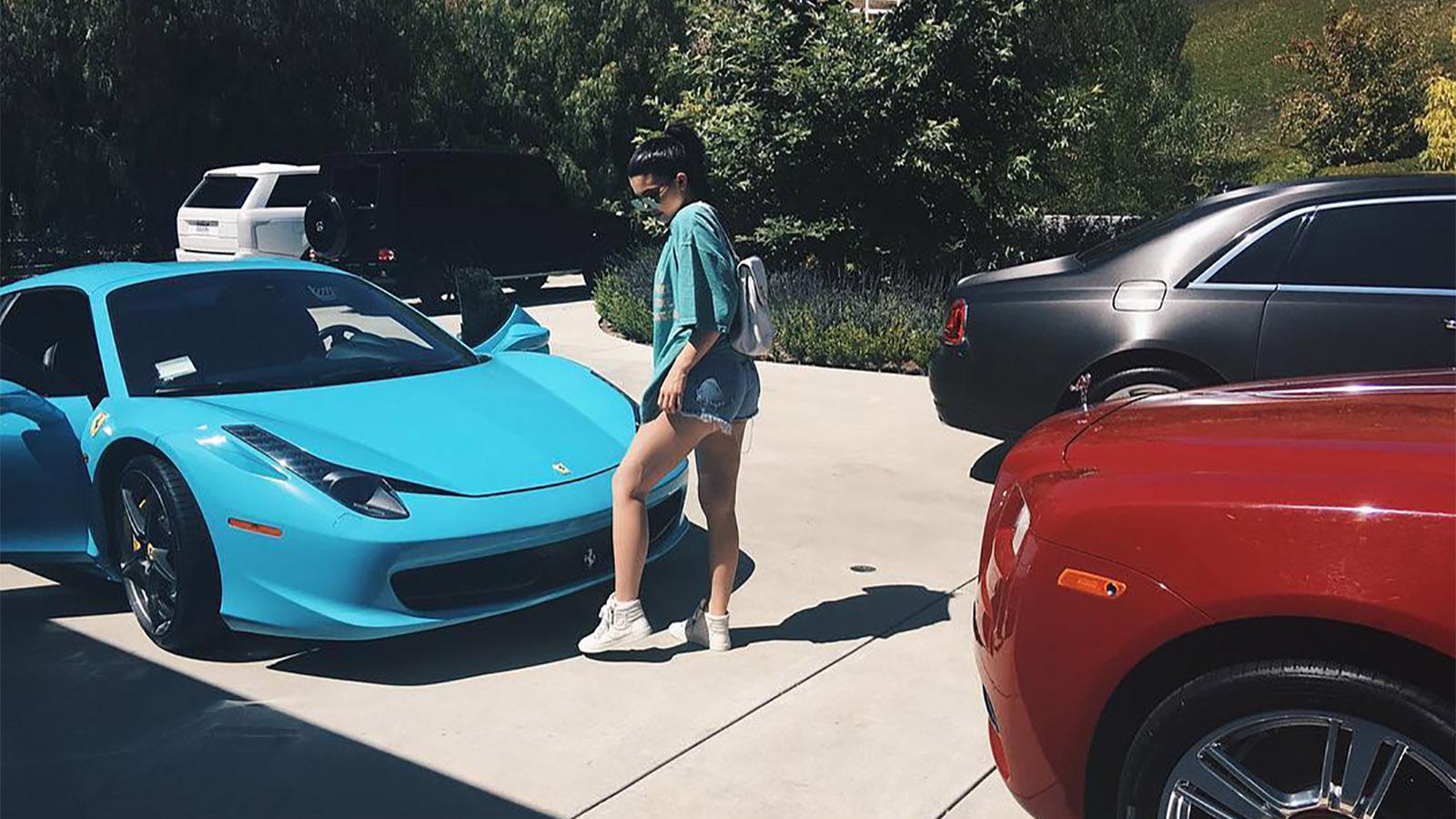 Kylie Jenner Blue Ferrari