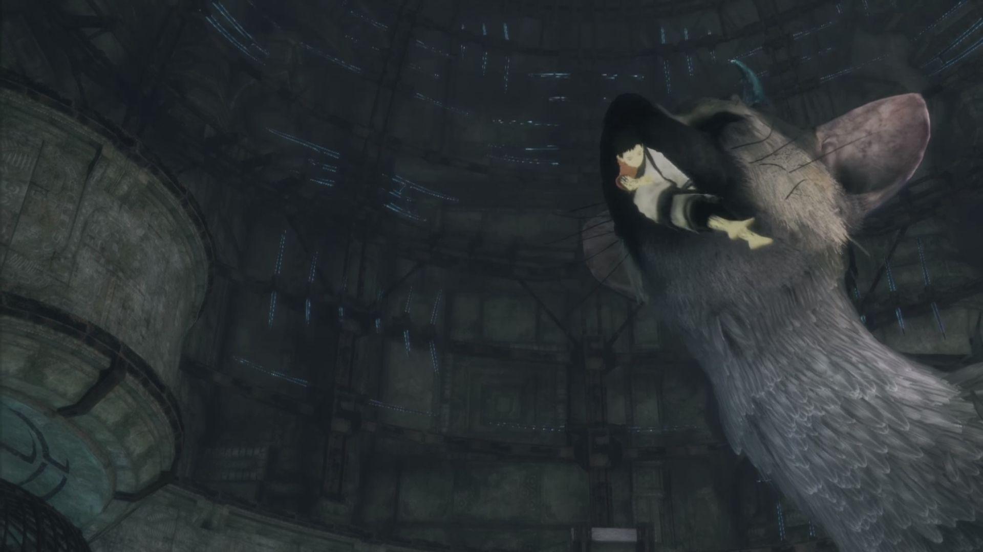 Trico biting the boy in the last guardian