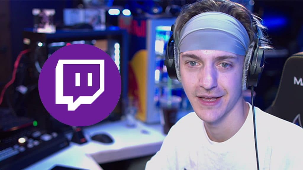 Ninja streaming next to Twitch logo