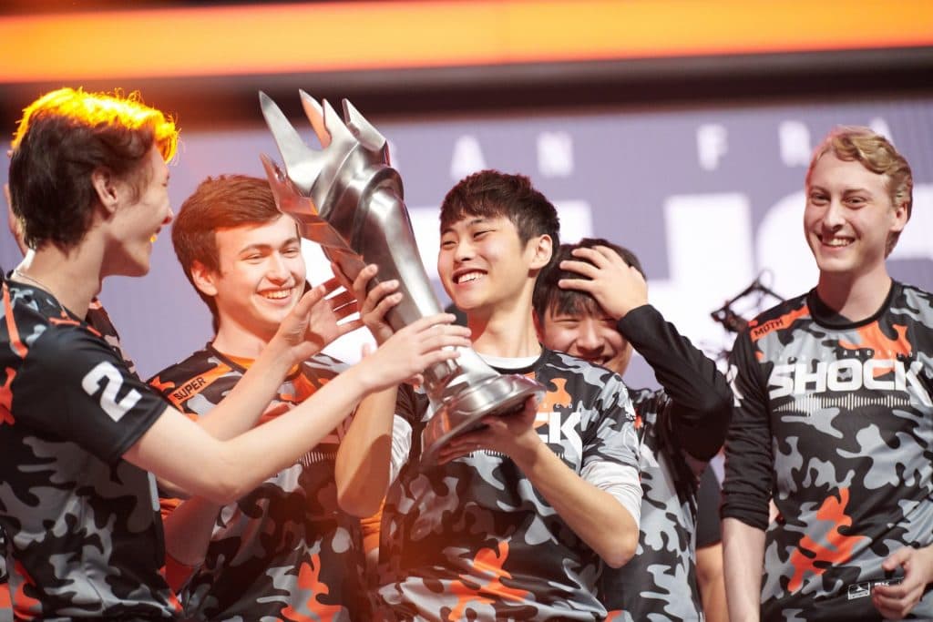 San Francisco Shock with 2019 OWL trophy