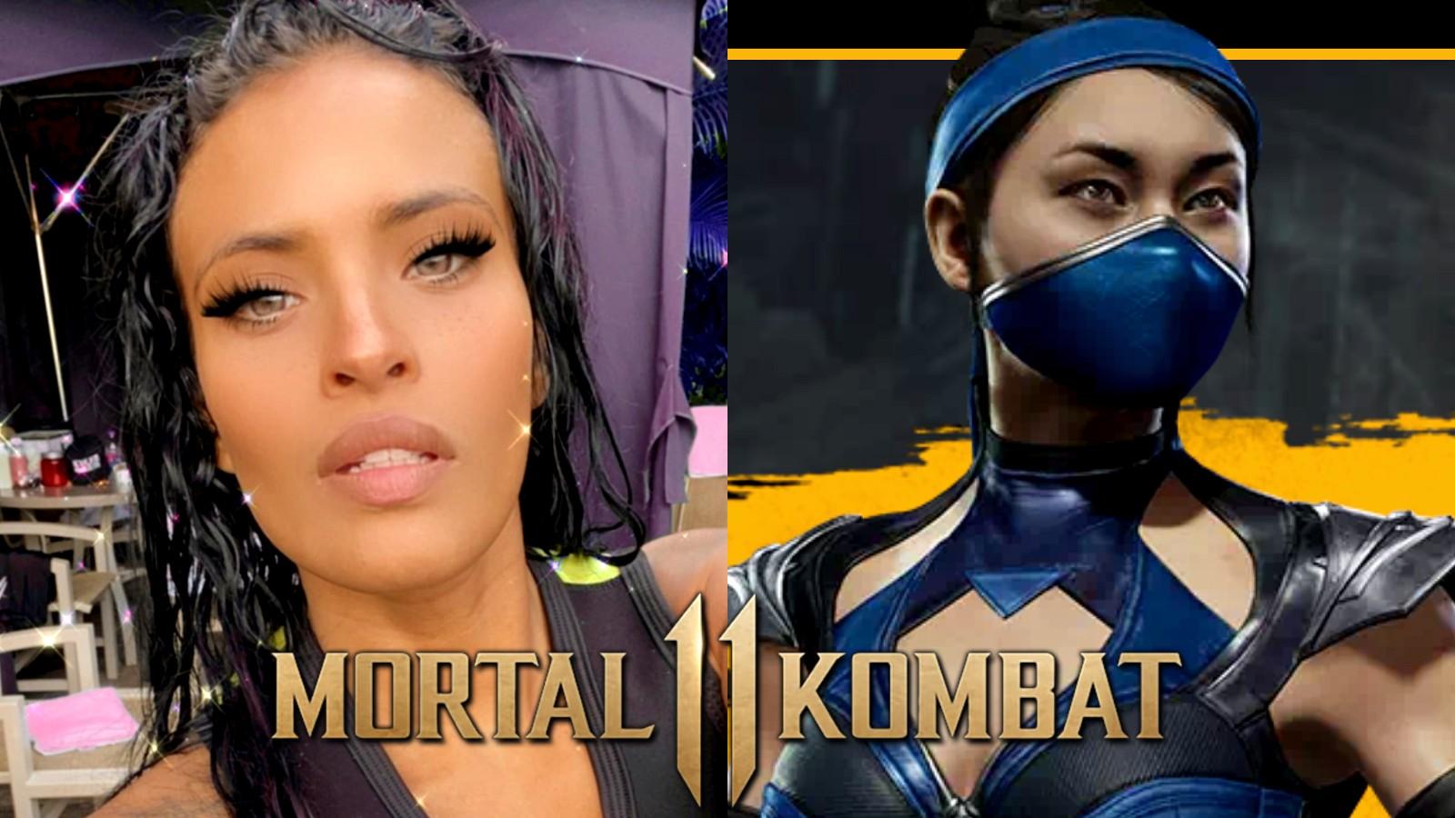 Zelina Vega next to Kitana from Mortal Kombat