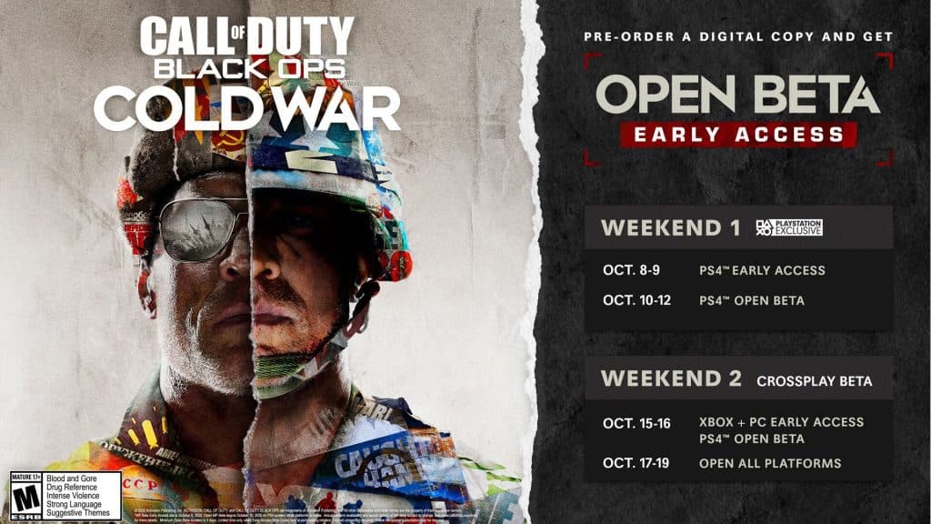 Beta dates for Black Ops Cold War