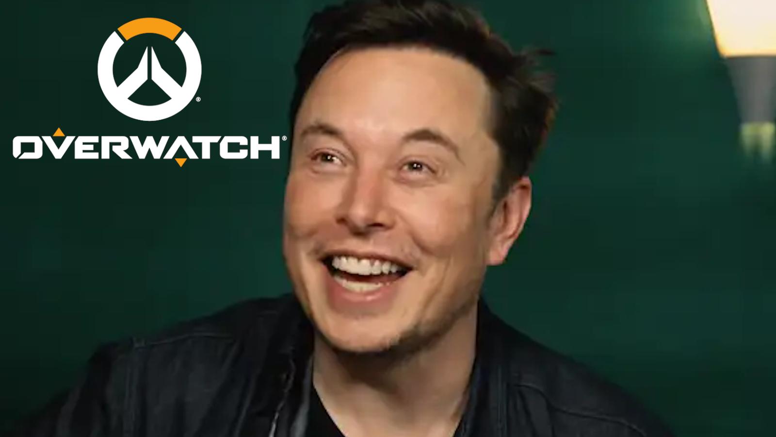 Elon Musk and Overwatch logo
