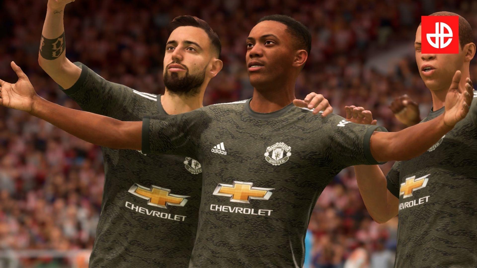 FIFA 21 best strikers image with Martial from Man Utd
