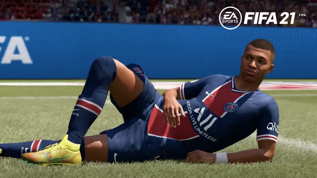 Mbappe lying down celebration in FIFA 21
