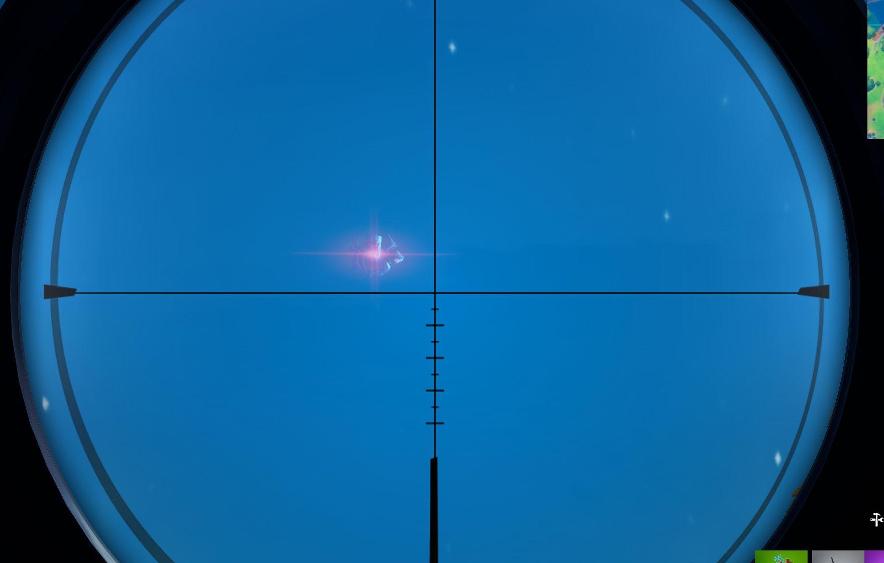 sniper scope looking at galactus in fortnite