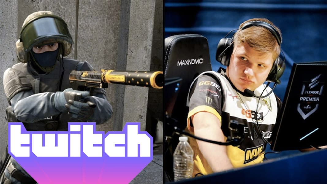 S1mple and a csgo character with a pistol