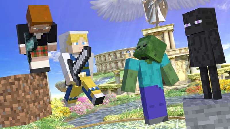 Minecraft Steve, Alex, Zombie and Enderman in Smash Ultimate