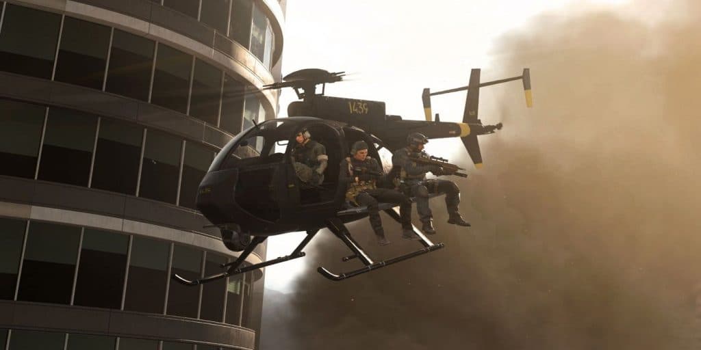 Warzone airport tower helicopter