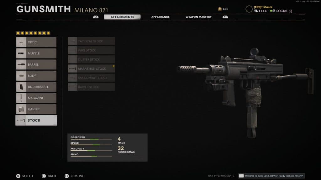 Milano loadout Black Ops Cold War