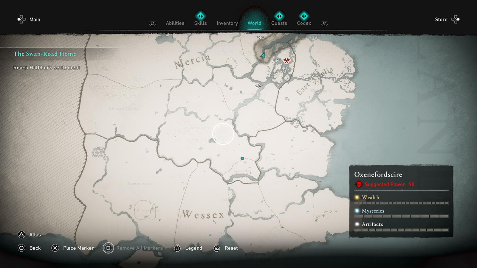 Image of the southern part of England in Assassin's Creed Valhalla