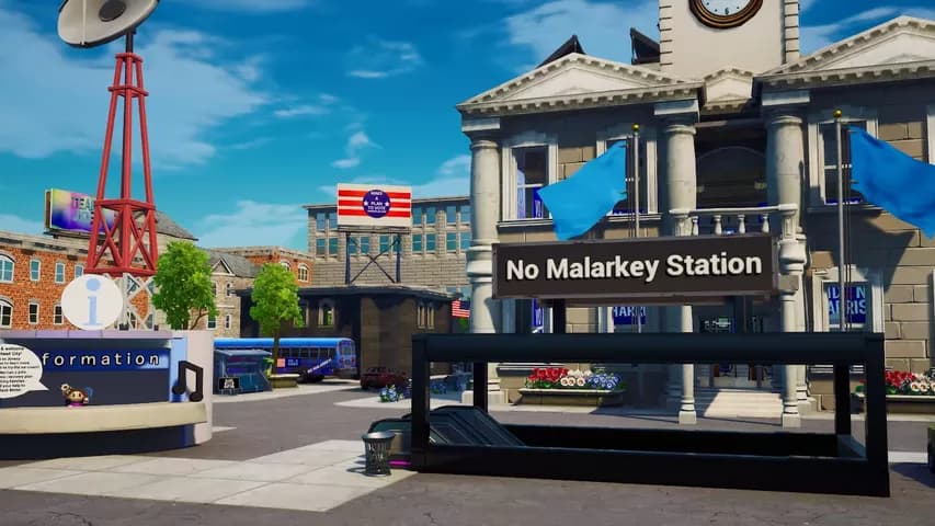 There's a ton of Biden and Harris easter eggs littered around the Fortnite island.