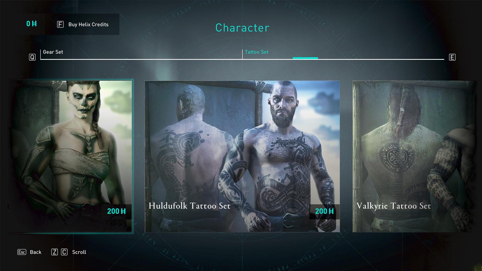 Huldufolk Tattoo Set in Assassin's Creed Valhalla store