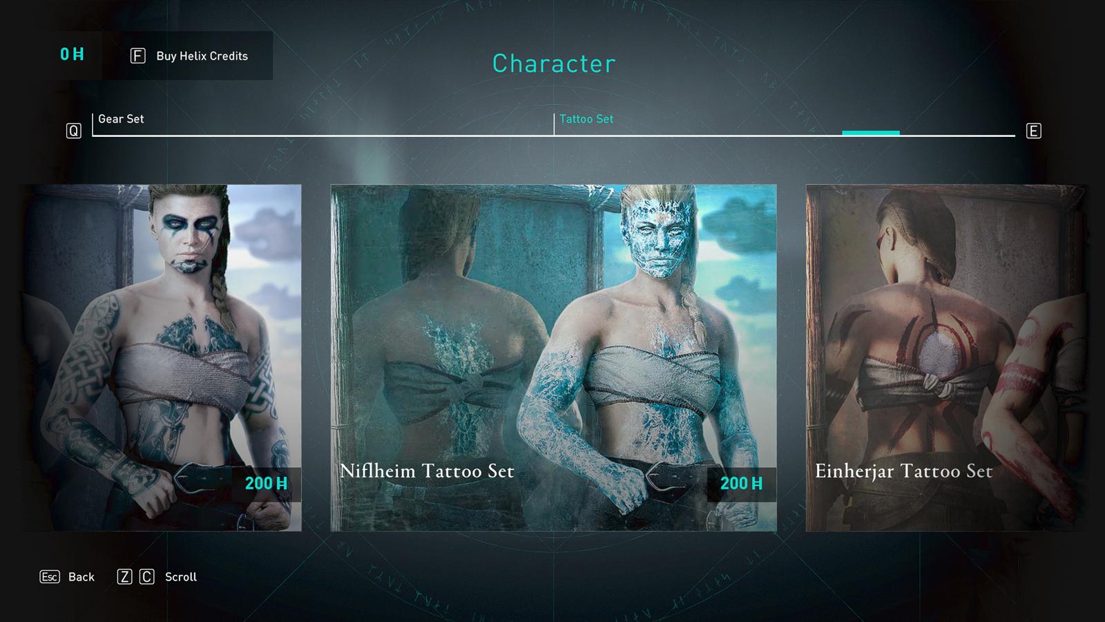 Niflheim Tattoo Set in Assassin's Creed Valhalla store