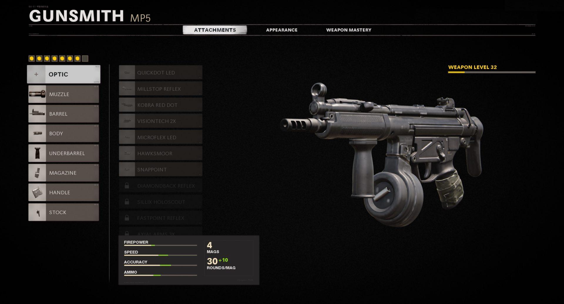 An image showing the Black Ops Cold War MP5 weapon in the Gunsmith
