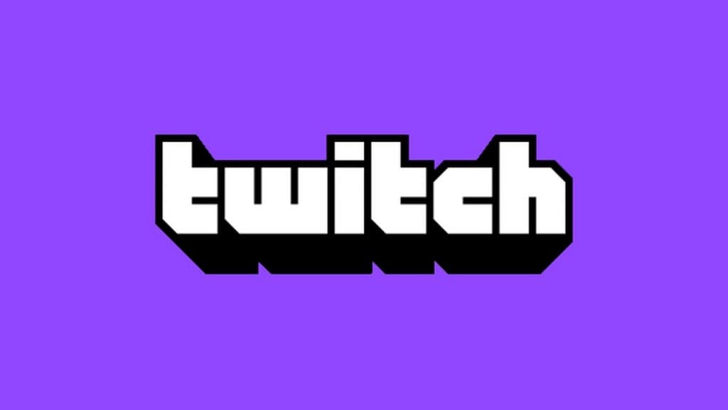 Twitch logo written out on purple background
