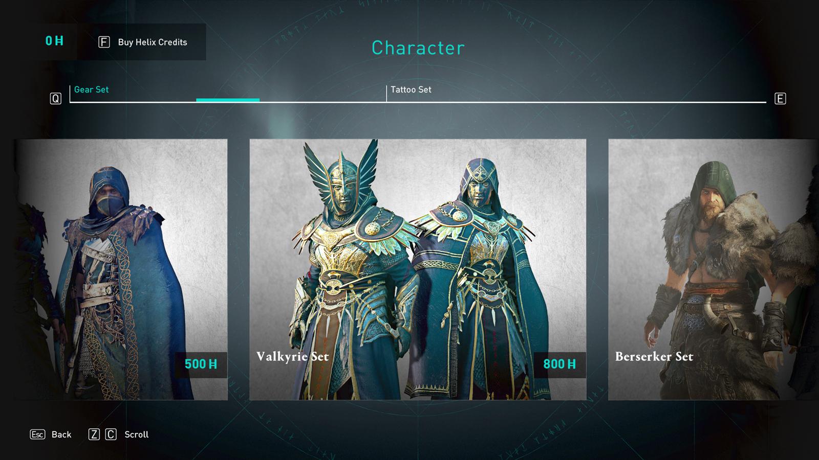 Valhalla Valkyrie set in the item store