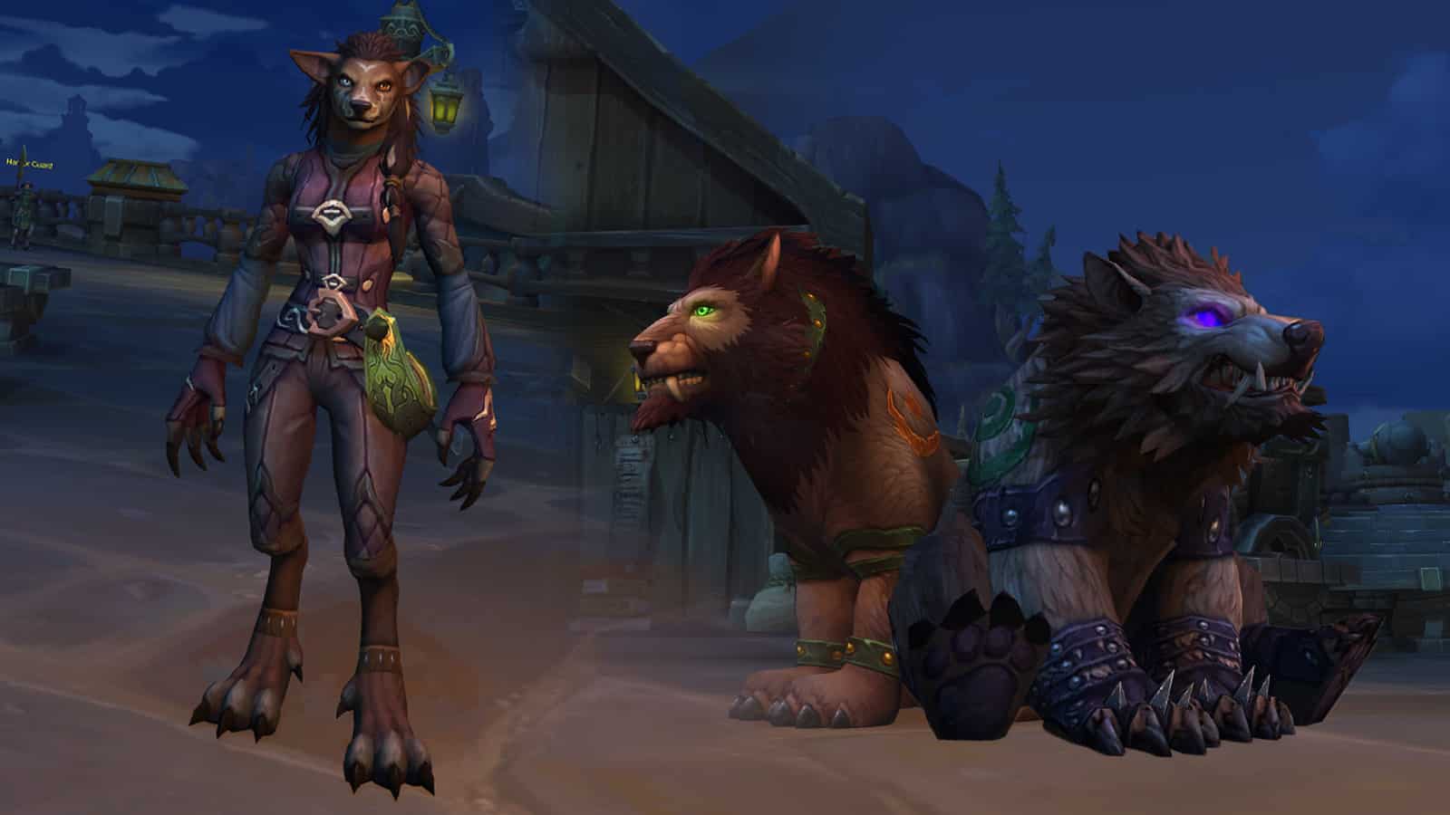 Worgen Druid female and their cat and bear forms