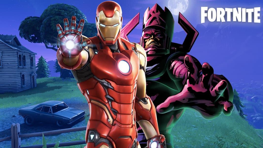 Galactus and Iron Man in Fortnite
