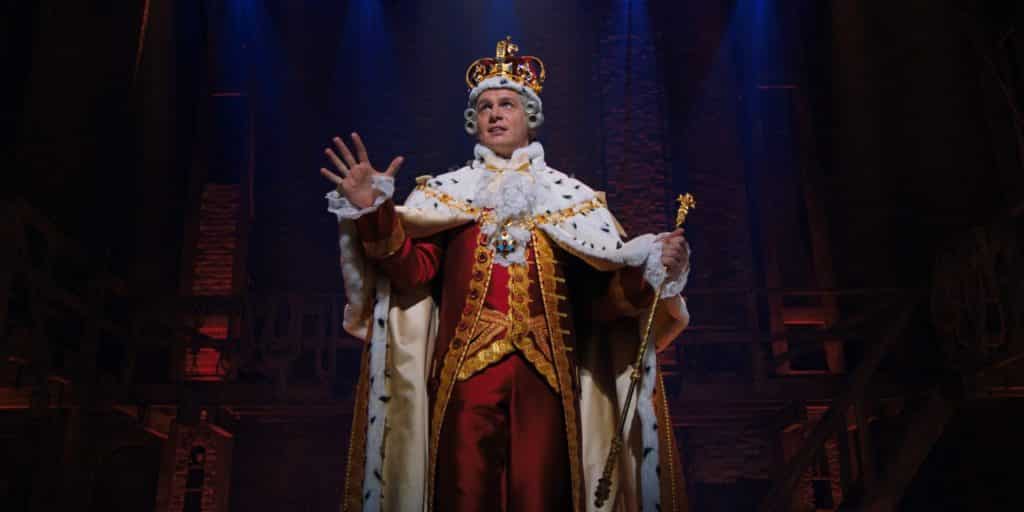 Jonathan Groff sings as King George in Hamilton.
