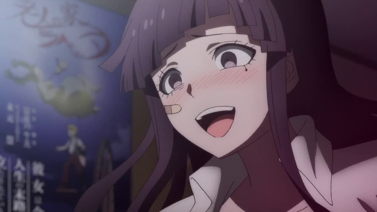 Mikan from Danganronpa looks to her right