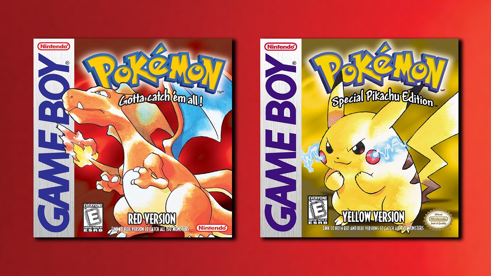 Screenshot of Pokemon Red & Yellow's Game Boy boxes.
