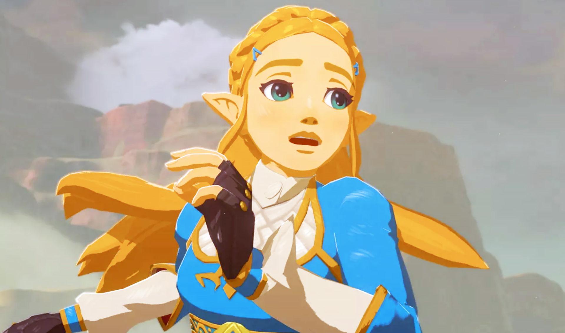 Screenshot of Zelda running in Nintendo Switch title Breath of the Wild.