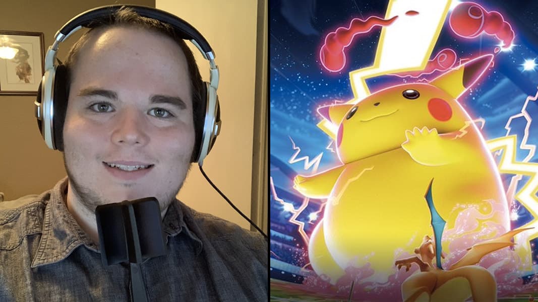 Wesbtw from Twitch and a Gigantamax Pikachu from Pokemon