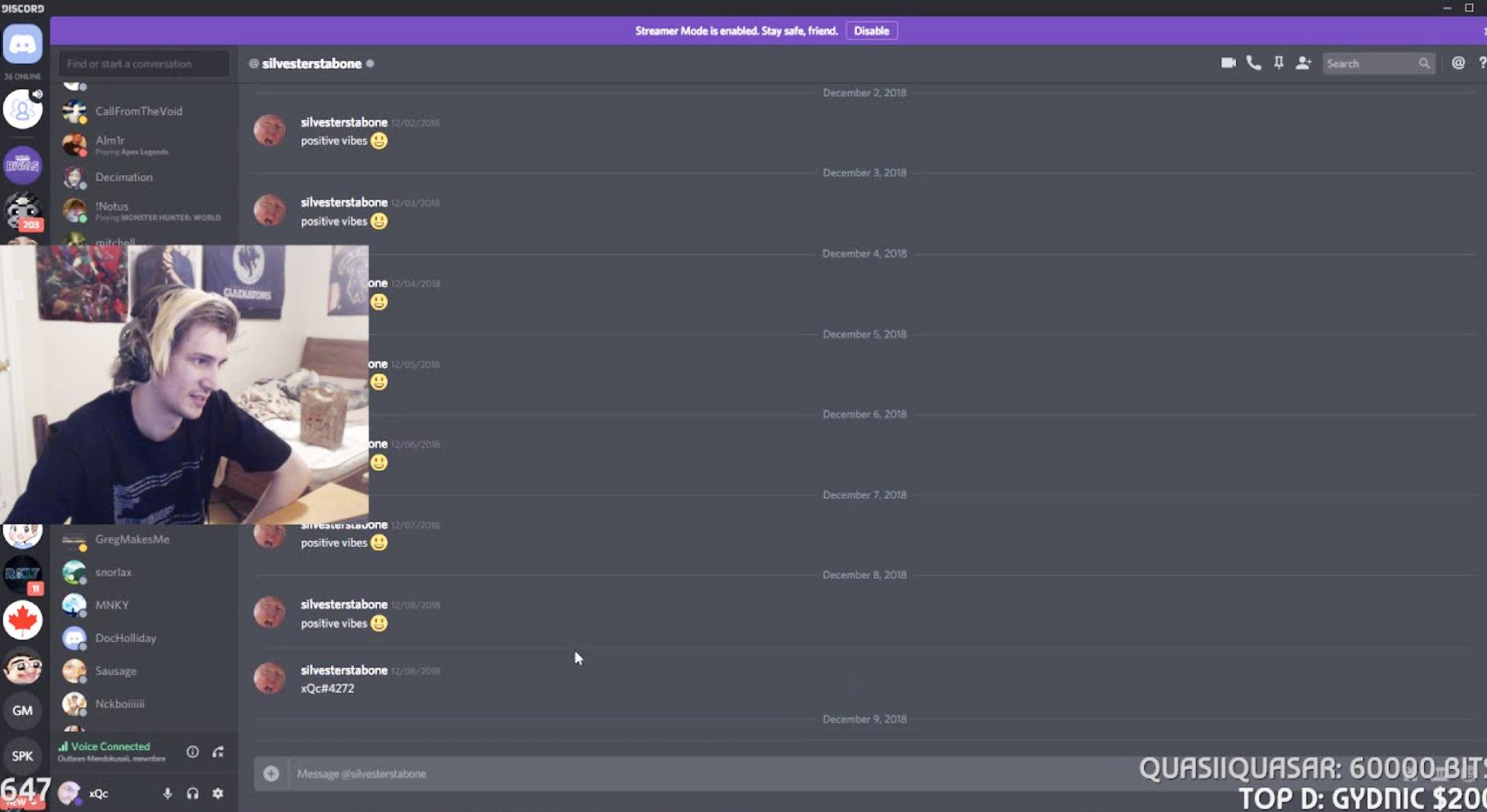 xqc discord messages