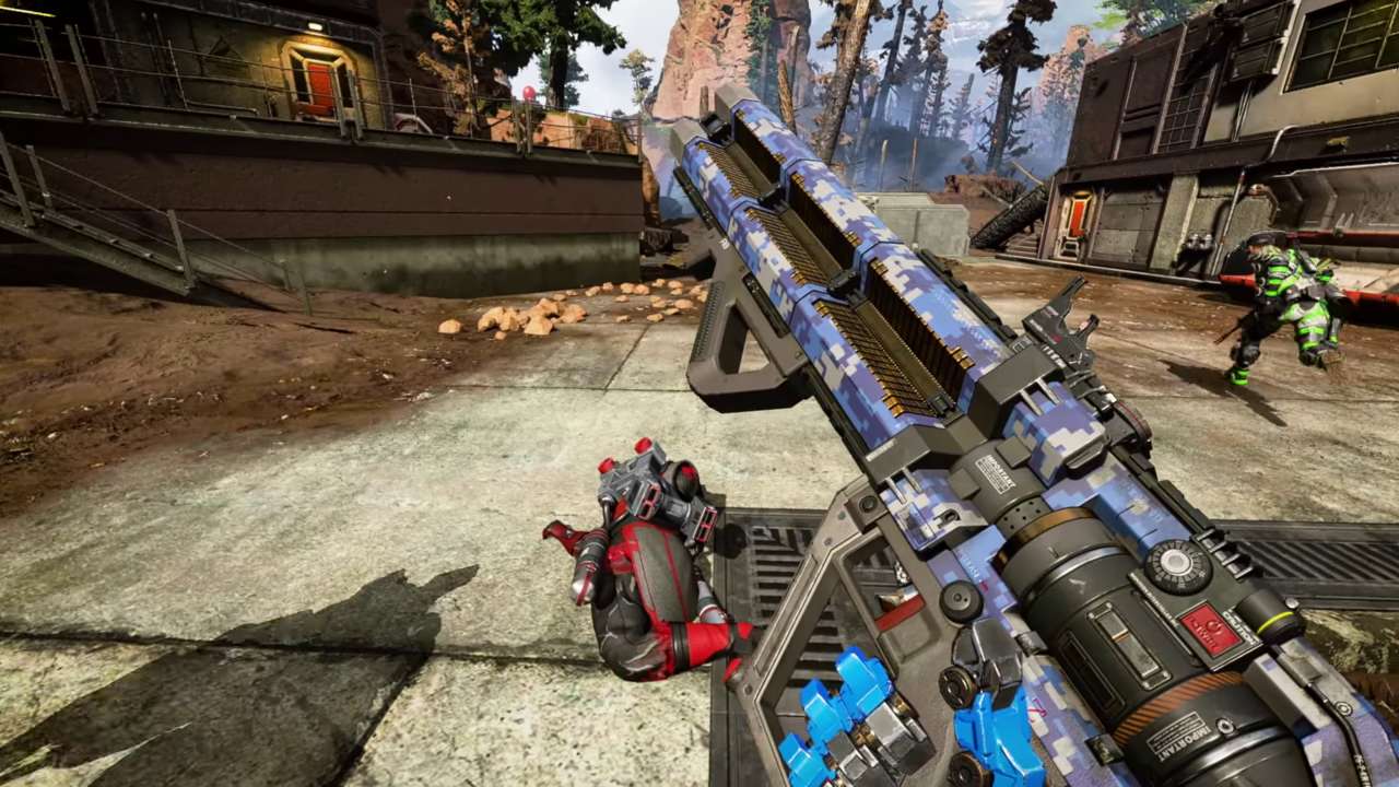 Apex Legends player inspecting weapon