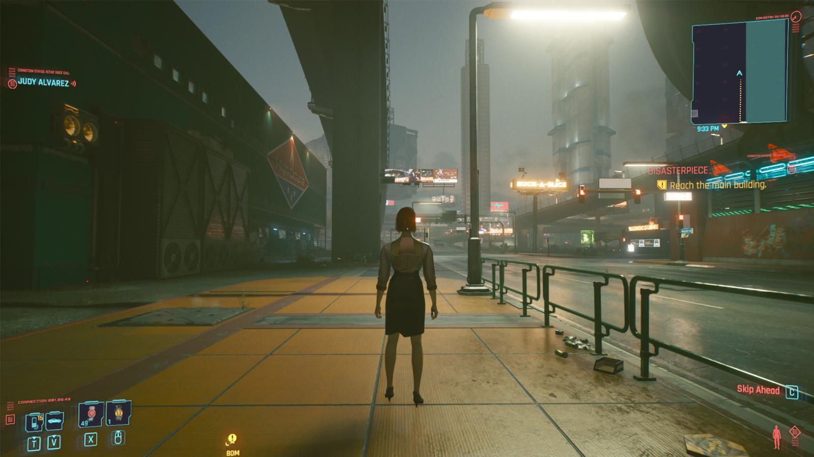 Image showcasing the third-person mod in Cyberpunk 2077