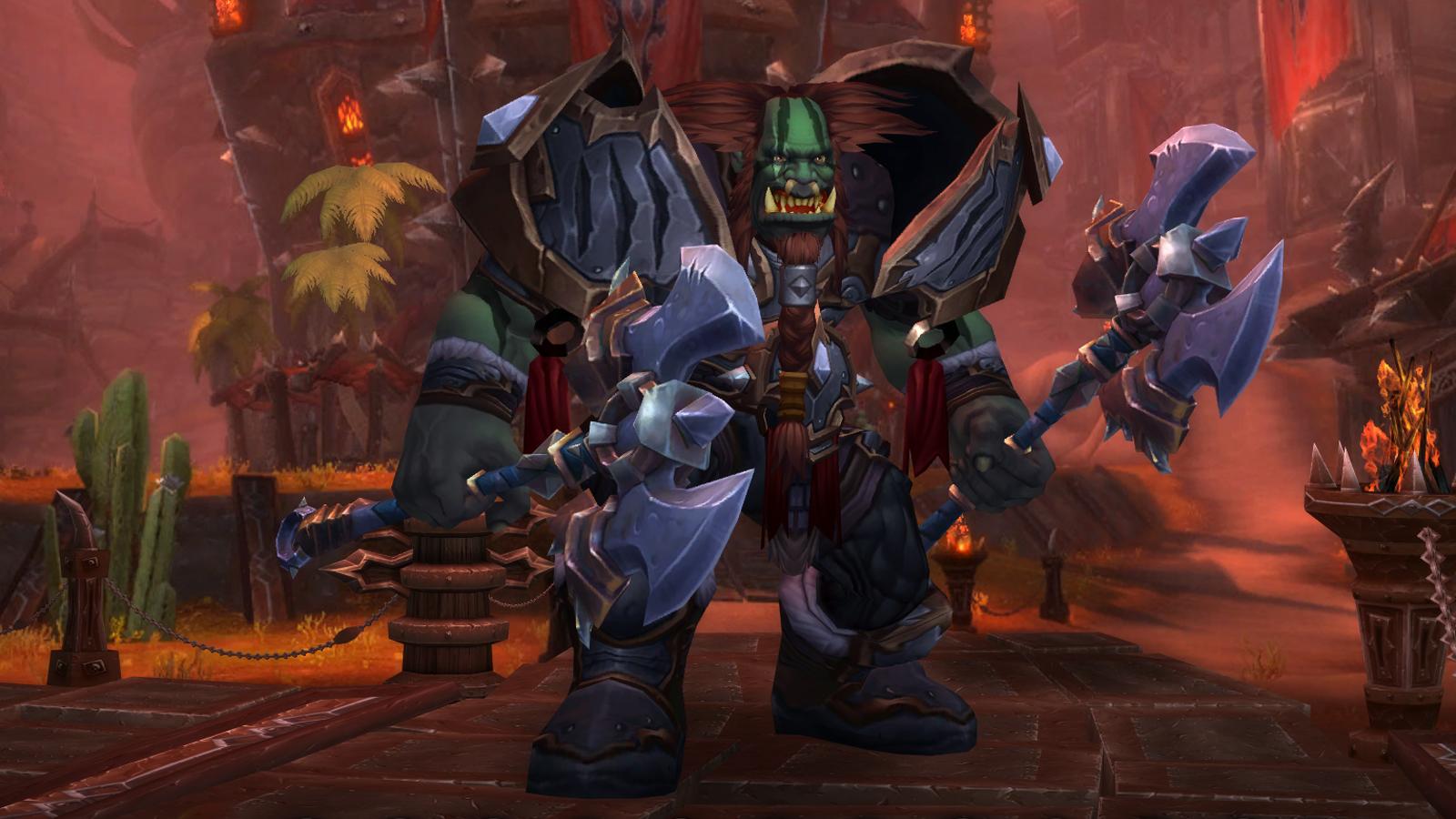 Orc warrior in the WoW customization screen